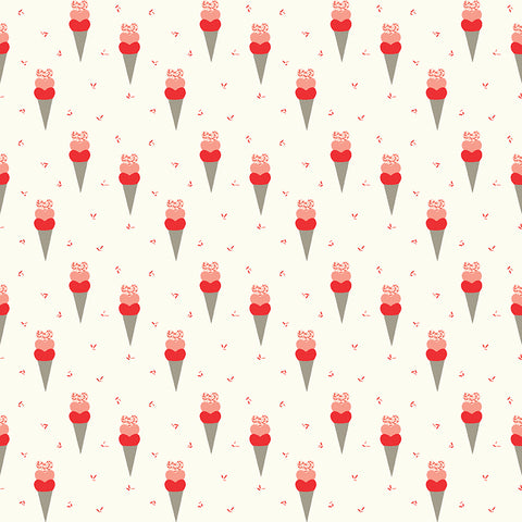 I Love Us Cream Cones Yardage by Sandy Gervais for Riley Blake Designs