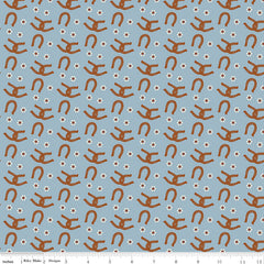 Wild Rose Blue Horseshoes Yardage by the RBD Designers for Riley Blake Designs