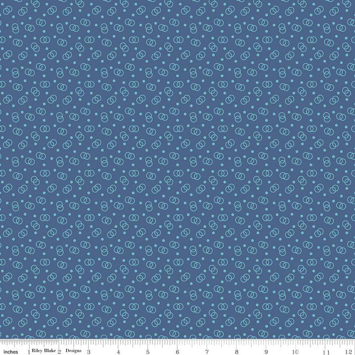Bee Dots Denim Lucille Yardage by Lori Holt for Riley Blake Designs