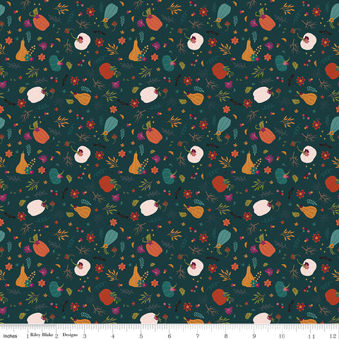Little Witch Jade Pumpkin Patch Yardage by Jennifer Long for Riley Blake Designs