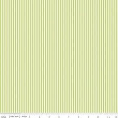 Picnic Florals Green Stripes Yardage by My Mind's Eye for Riley Blake Designs