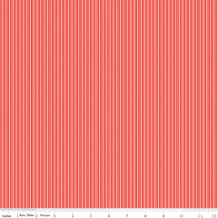 Picnic Florals Red Stripes Yardage by My Mind's Eye for Riley Blake Designs
