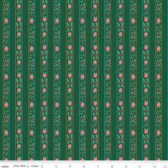 A Pear-fect Christmas Green French Stripe Yardage by Cayla Naylor for Riley Blake Designs