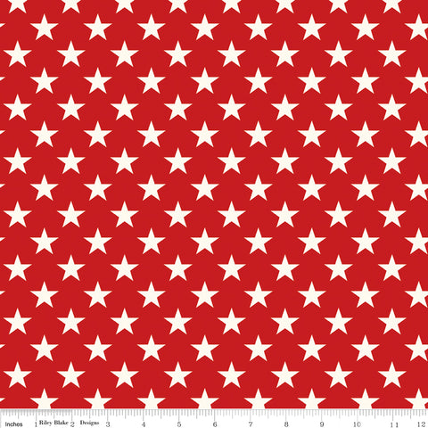 Freedom Garden Red Stars Yardage by My Mind's Eye for Riley Blake Designs