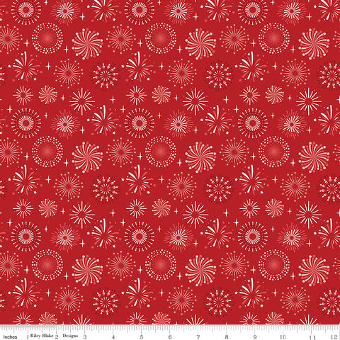 Stars and Stripes Forever Red Fireworks Yardage by Lori Whitlock for Riley Blake Designs