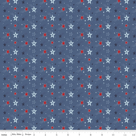 Stars and Stripes Forever Blue Shooting Stars Yardage by Lori Whitlock for Riley Blake Designs