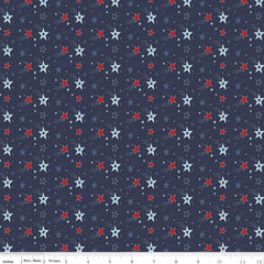Stars and Stripes Forever Navy Shooting Stars Yardage by Lori Whitlock for Riley Blake Designs