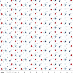 Stars and Stripes Forever White Shooting Stars Yardage by Lori Whitlock for Riley Blake Designs
