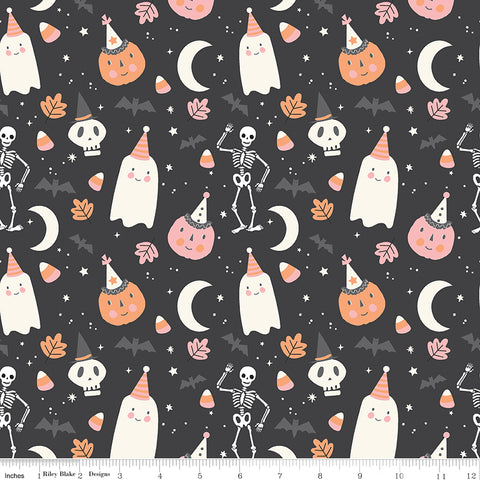 Hey Pumpkin Charcoal Main Yardage by My Mind's Eye for Riley Blake Designs