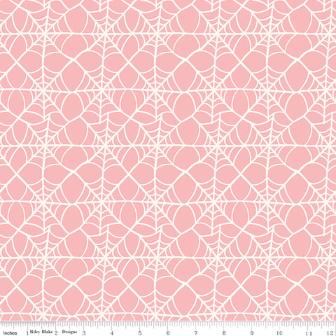 Hey Pumpkin Pink Webs Yardage by My Mind's Eye for Riley Blake Designs
