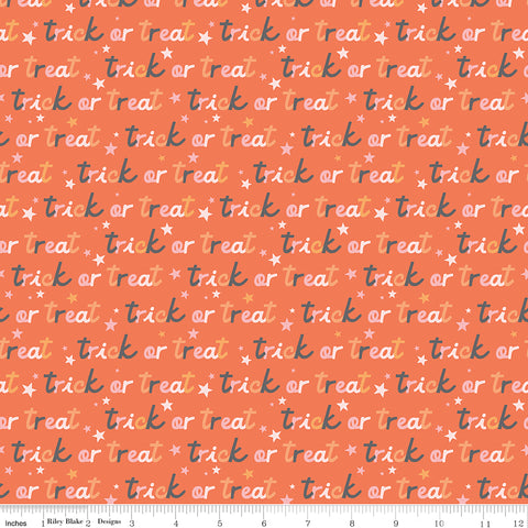 Hey Pumpkin Orange Trick Or Treat Yardage by My Mind's Eye for Riley Blake Designs