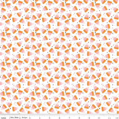 Hey Pumpkin White Corn Candy Yardage by My Mind's Eye for Riley Blake Designs