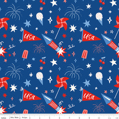 Firecracker Blue Main Yardage by My Mind's Eye for Riley Blake Designs