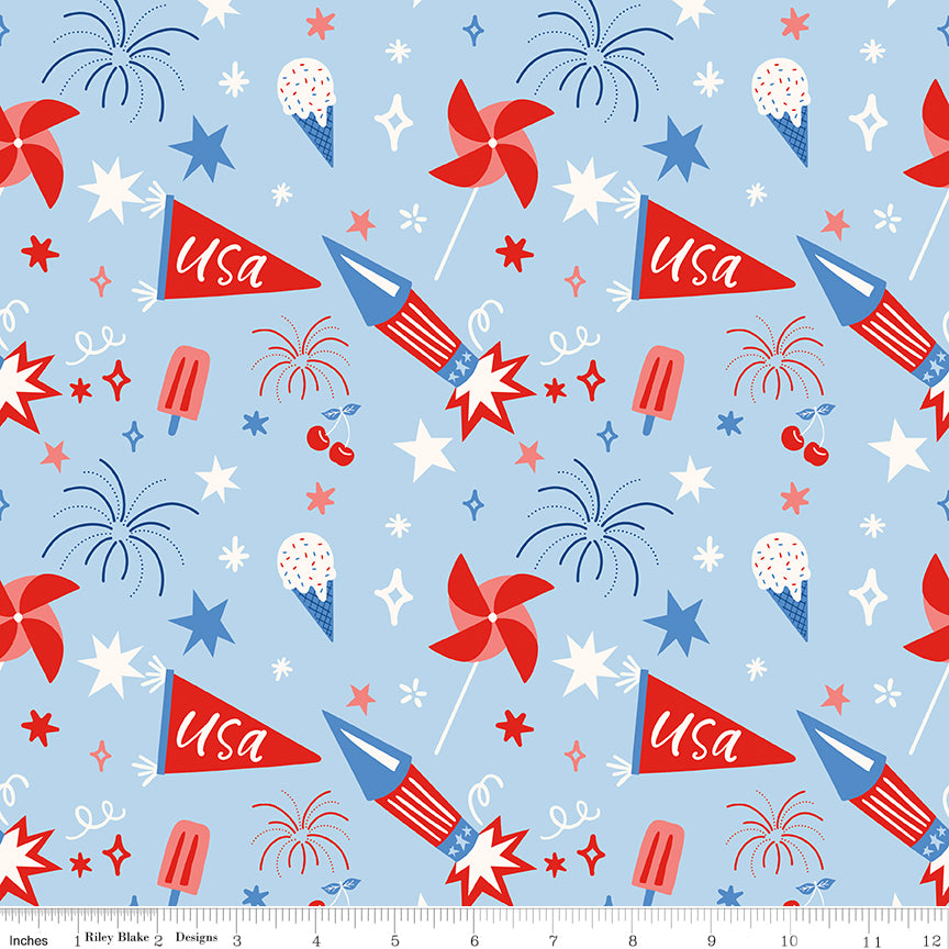 Firecracker Frost Main Yardage by My Mind's Eye for Riley Blake Designs