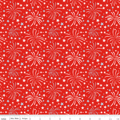 Firecracker Red Hen Fireworks Yardage by My Mind's Eye for Riley Blake Designs