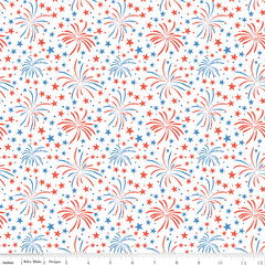 Firecracker White Fireworks Yardage by My Mind's Eye for Riley Blake Designs