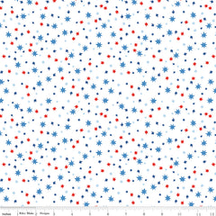 Firecracker White Stars Yardage by My Mind's Eye for Riley Blake Designs
