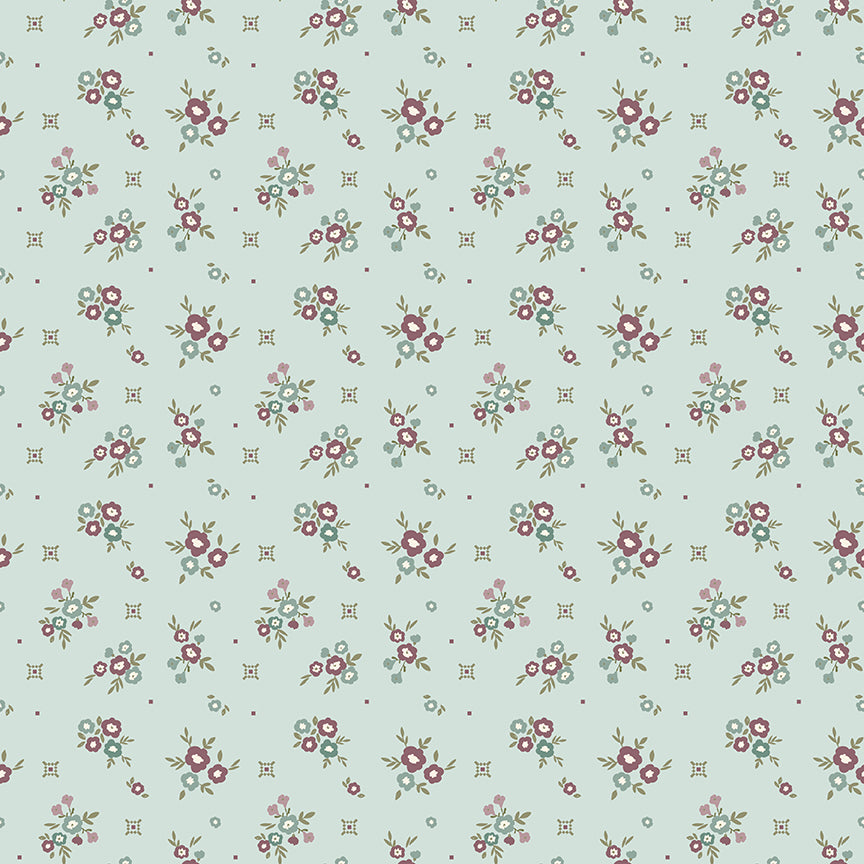 Renew by Gervais Bleached Denim Floral Yardage by Sandy Gervais for Riley Blake Designs