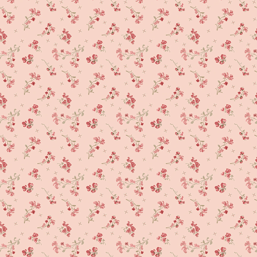 Renew by Gervais Pink Sweet Pea Yardage by Sandy Gervais for Riley Blake Designs