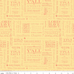 Southern Charm Yellow Text Yardage by RBD Designers for Riley Blake Designs
