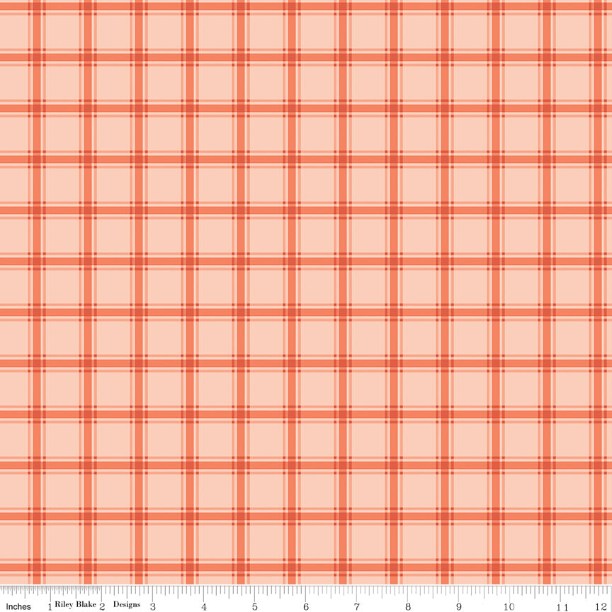 Southern Charm Peaches 'N Cream Gingham Yardage by RBD Designers for Riley Blake Designs