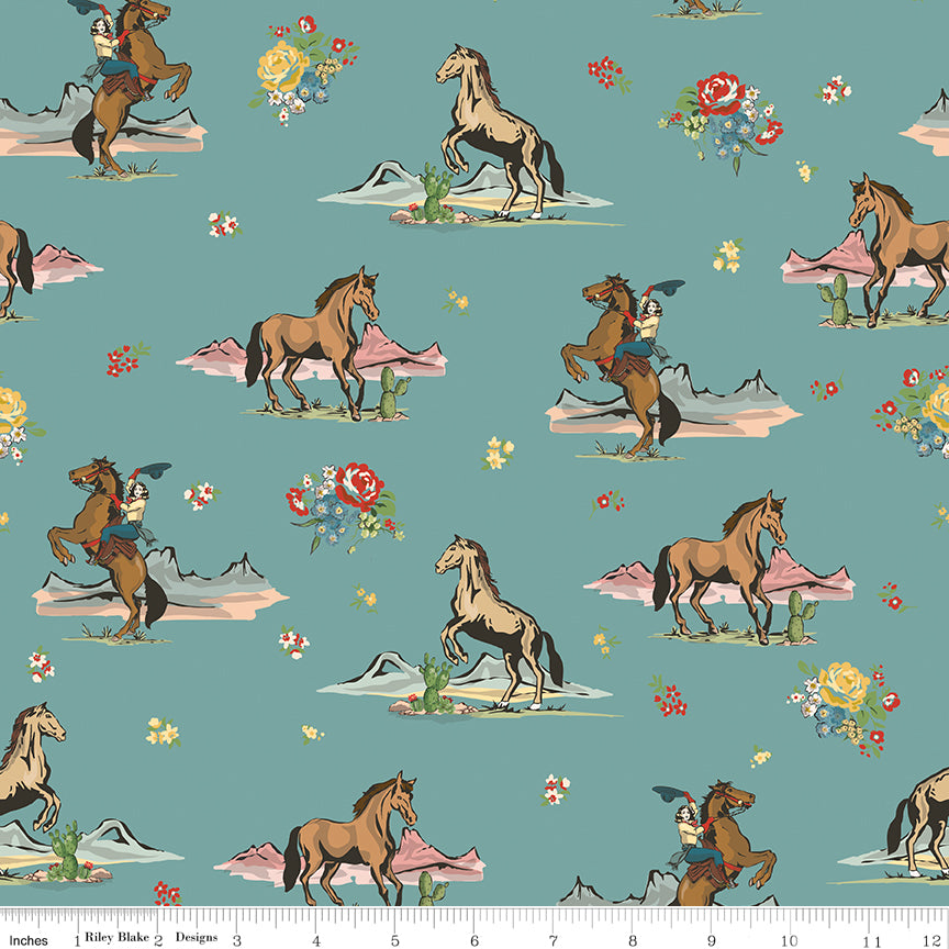 Cowgirl Blue Main Yardage by Echo Park Paper Co. for Riley Blake Designs