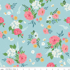 Correspondence Aqua Main Yardage by Beverly McCullough for Riley Blake Designs