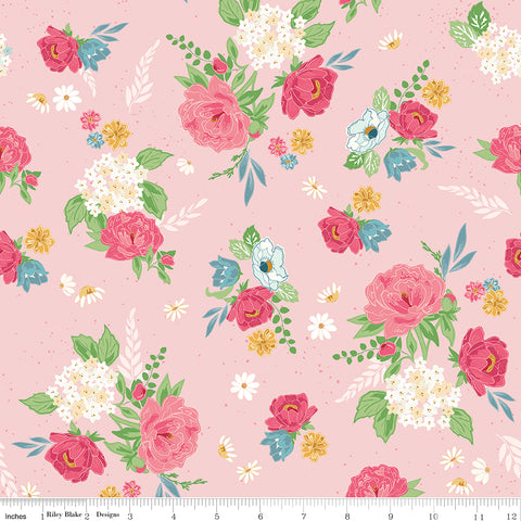 Correspondence Pink Main Yardage by Beverly McCullough for Riley Blake Designs