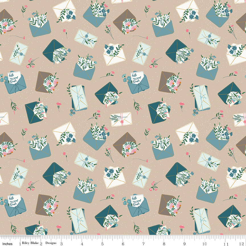 Correspondence Beach Letters Yardage by Beverly McCullough for Riley Blake Designs