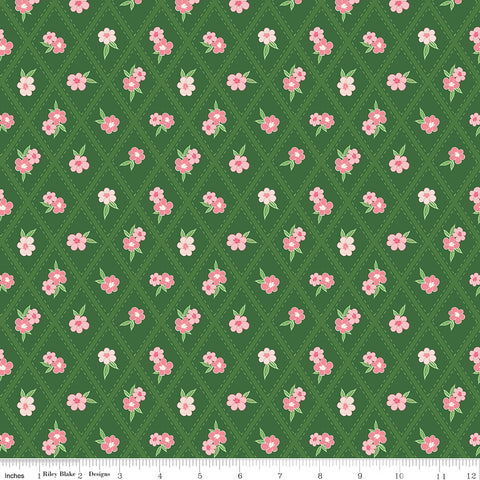 Correspondence Pickle Stitched Flowers Yardage by Beverly McCullough for Riley Blake Designs