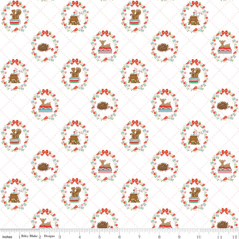 Whimsical Woodland White Animals Yardage by Tasha Noel for Riley Blake Designs