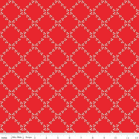 Whimsical Woodland Red Lattice Yardage by Tasha Noel for Riley Blake Designs