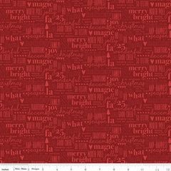 Evergreen Wishes Red Text Yardage by Traci Reed for Riley Blake Designs