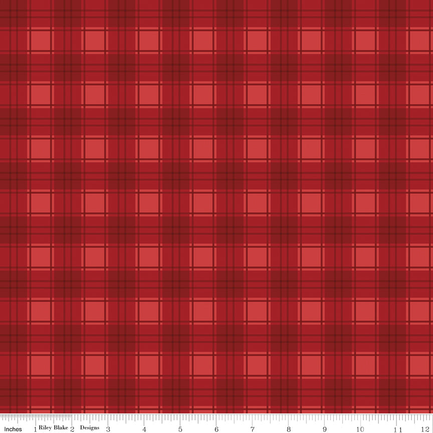 Evergreen Wishes Red Plaid Yardage by Traci Reed for Riley Blake Designs