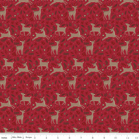 Christmas Time Red Deer Yardage by Dani Mogstad for Riley Blake Designs