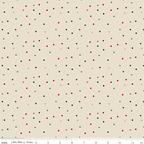 Christmas Time Linen Dots Yardage by Dani Mogstad for Riley Blake Designs