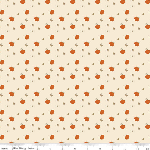 Bountiful Cream Pumpkins Yardage by Sandy Gervais for Riley Blake Designs