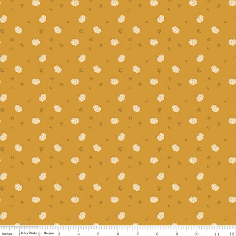 Bountiful Gold Pumpkins Yardage by Sandy Gervais for Riley Blake Designs