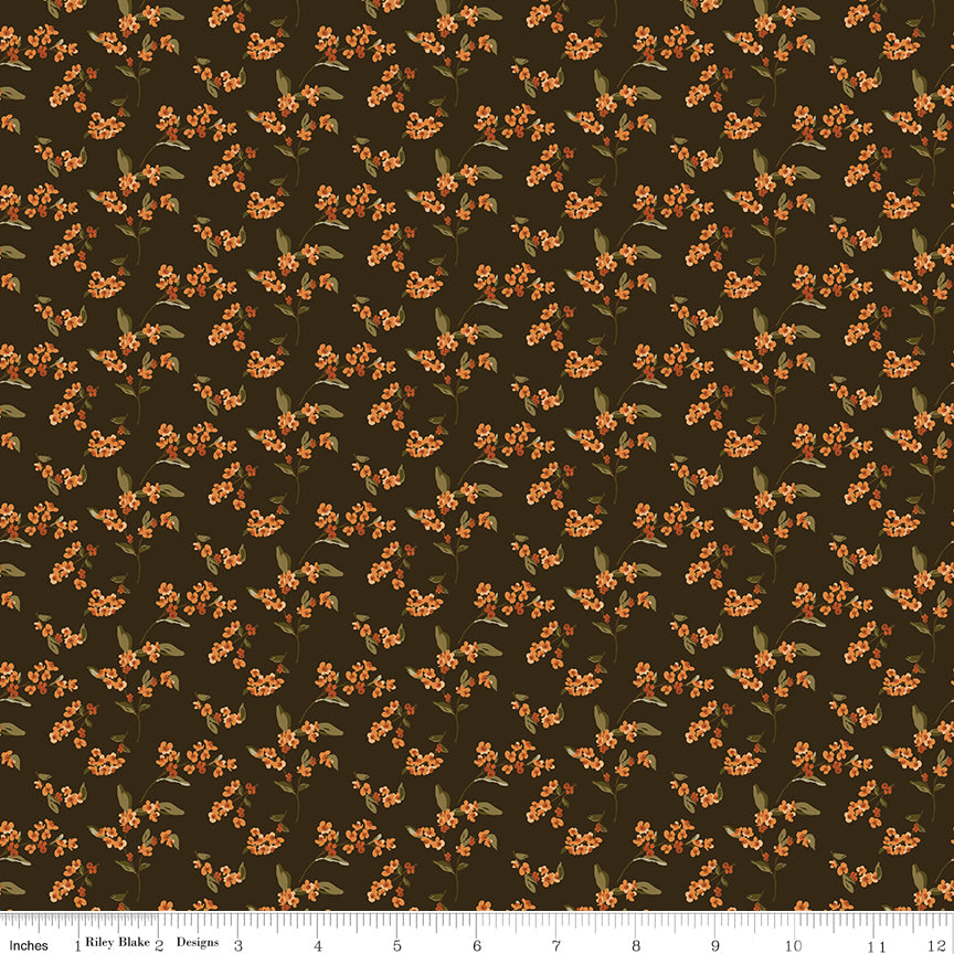Bountiful Mocha Bittersweet Yardage by Sandy Gervais for Riley Blake Designs