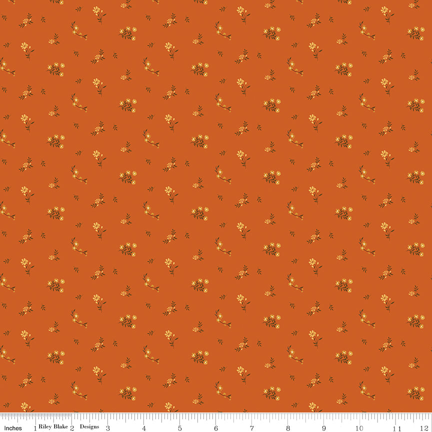 Bountiful Autumn Flower Toss Yardage by Sandy Gervais for Riley Blake Designs