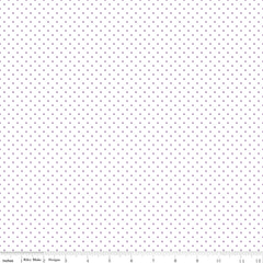 Swiss Dot Lavender on White Yardage by Riley Blake Designs