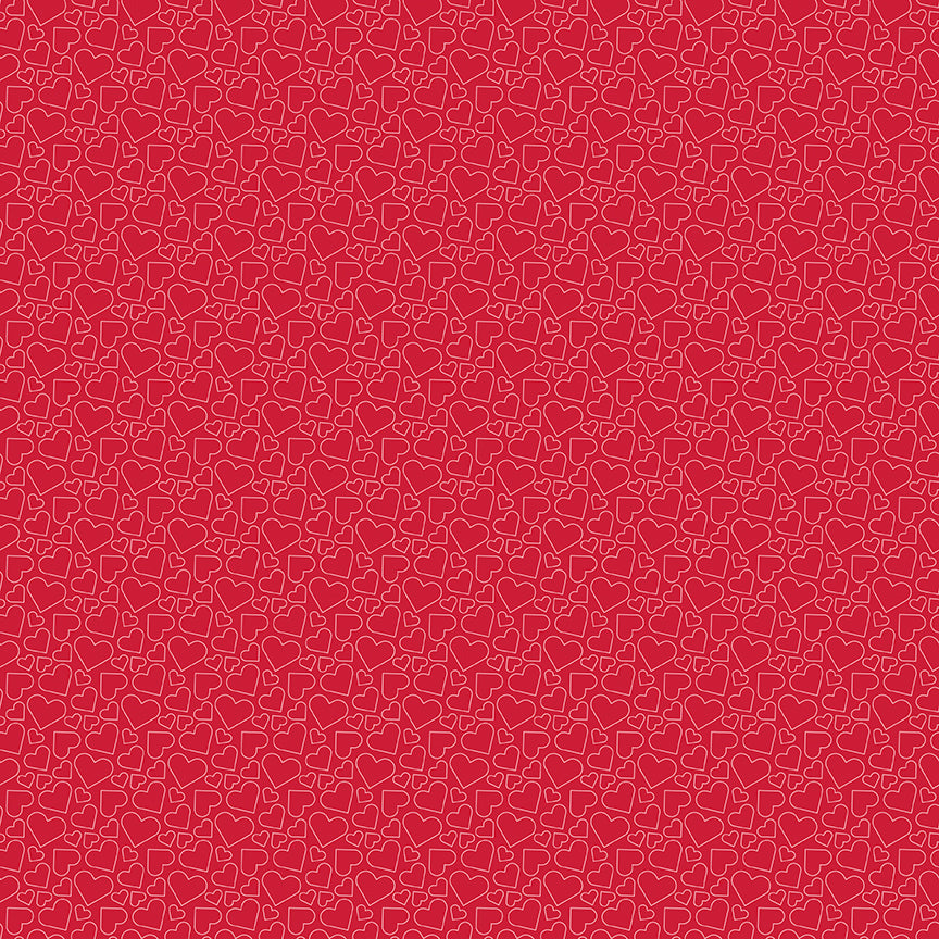 Seasonal Basics Red Heart Outlines Yardage by Christopher Thompson for Riley Blake Designs