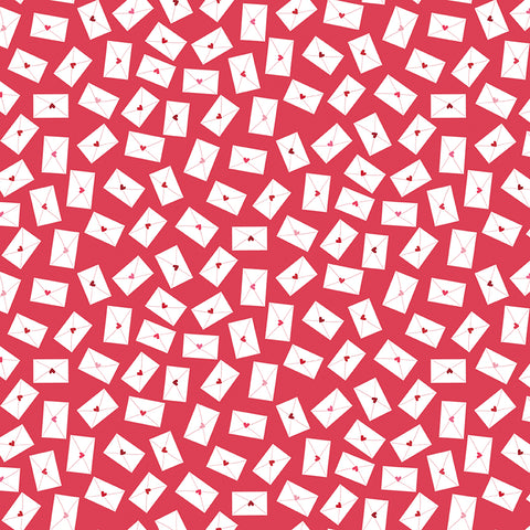 Seasonal Basics Red Love Notes Yardage by Christopher Thompson for Riley Blake Designs