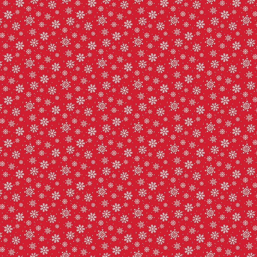 Seasonal Basics Red Snowflakes Yardage by Christopher Thompson for Riley Blake Designs