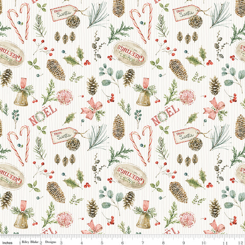 Holiday Spirit Cream Christmas Toss Yardage by Lisa Audit for Riley Blake Designs