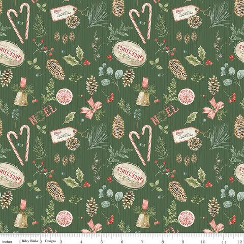 Holiday Spirit Green Christmas Toss Yardage by Lisa Audit for Riley Blake Designs