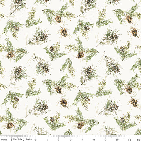 Holiday Spirit Cream Pinecones Yardage by Lisa Audit for Riley Blake Designs