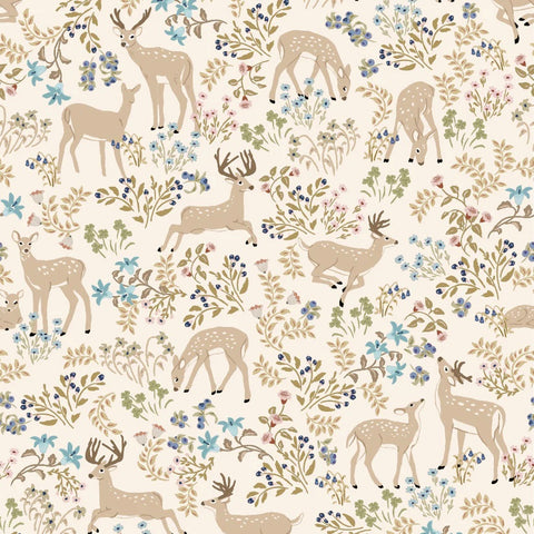 My Darling Deer Wheat Darling Yardage by Michal Marko for Poppie Cotton Fabrics