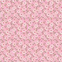 Prairie Sisters Homestead Pink Daisy Dukes Yardage by Lori Woods for Poppie Cotton Fabrics