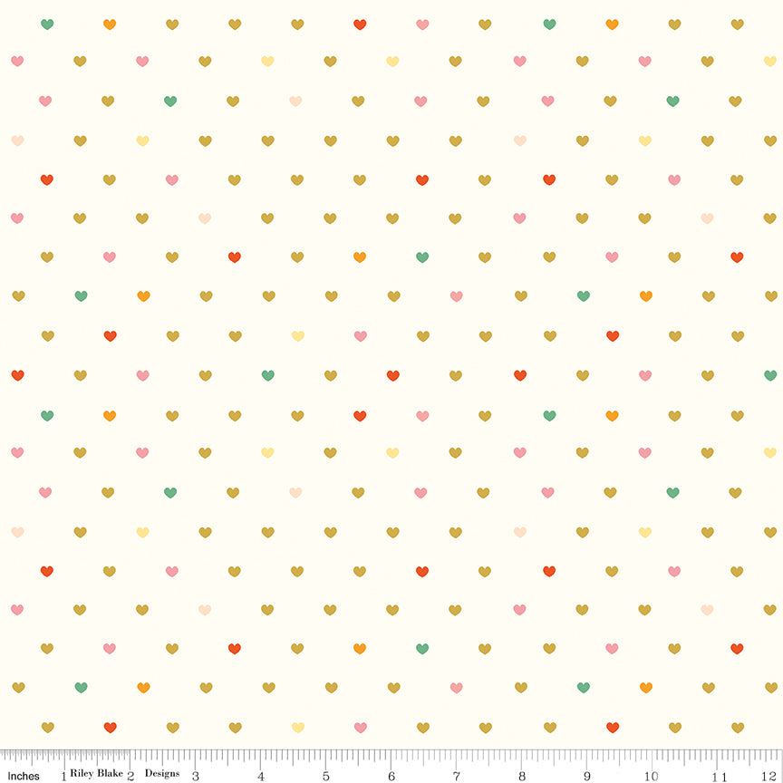 Designer Flannel Cream Meadow Serendipity 2 Hearts Yardage by RBD Designers for Riley Blake Designs